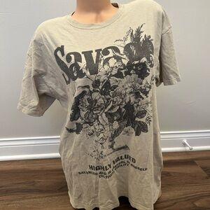 Savage Fashion Nova Graphic Beige T-Shirt